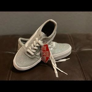 Vans Traditional style silver sparkle shoes